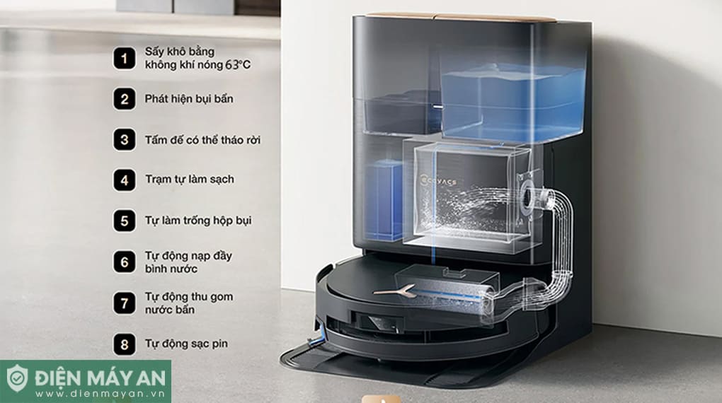 Robot hút bụi lau nhà Ecovacs Deebot X9 Pro Omni